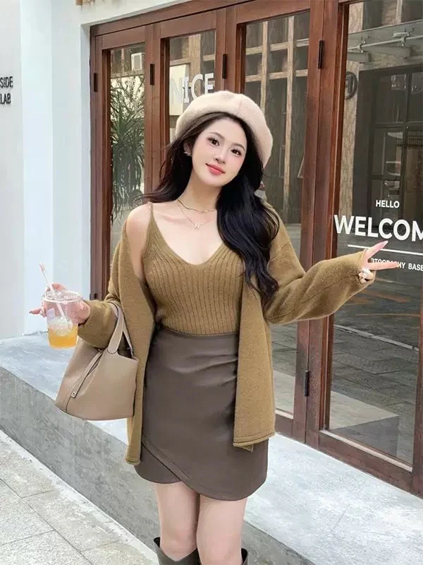 Elena Statement Woolen Tops with Cape Style Sweater - Image 6