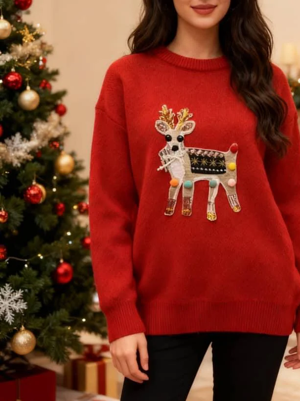 Elfie Reindeer Christmasy Sweater - Image 2