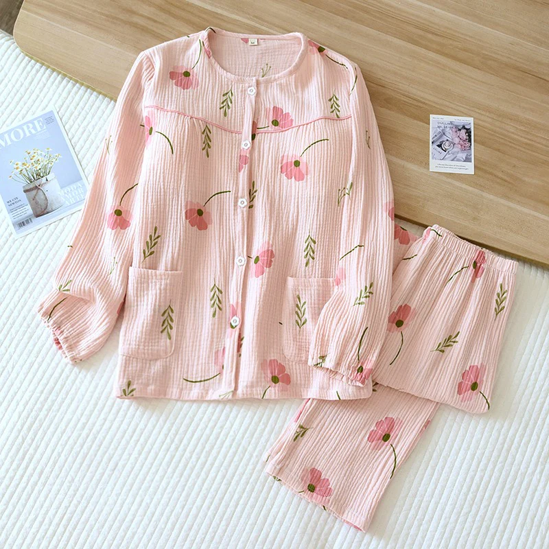 Elinora Cotton Padded Nightsuit In Pink