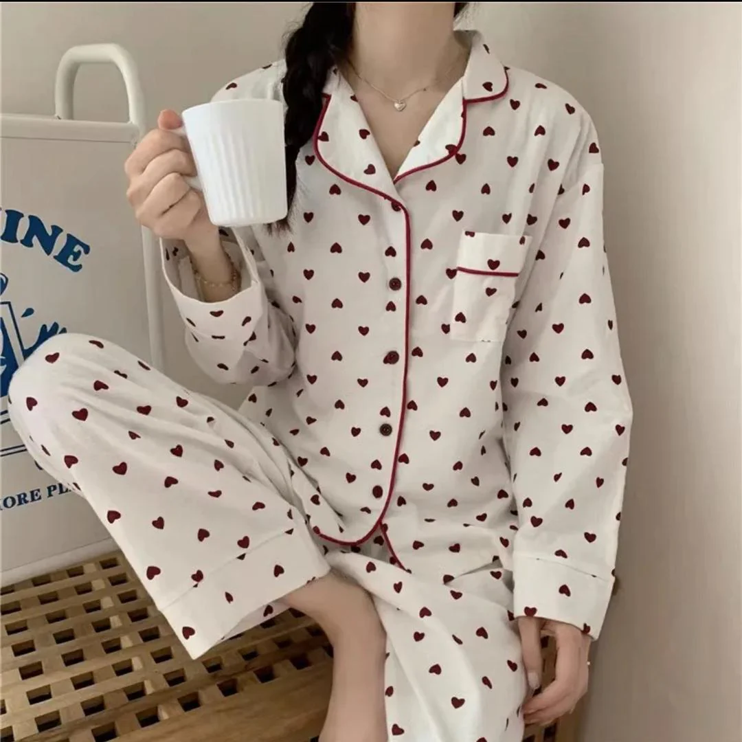 Emani Heart Print Nightsuit - Image 6