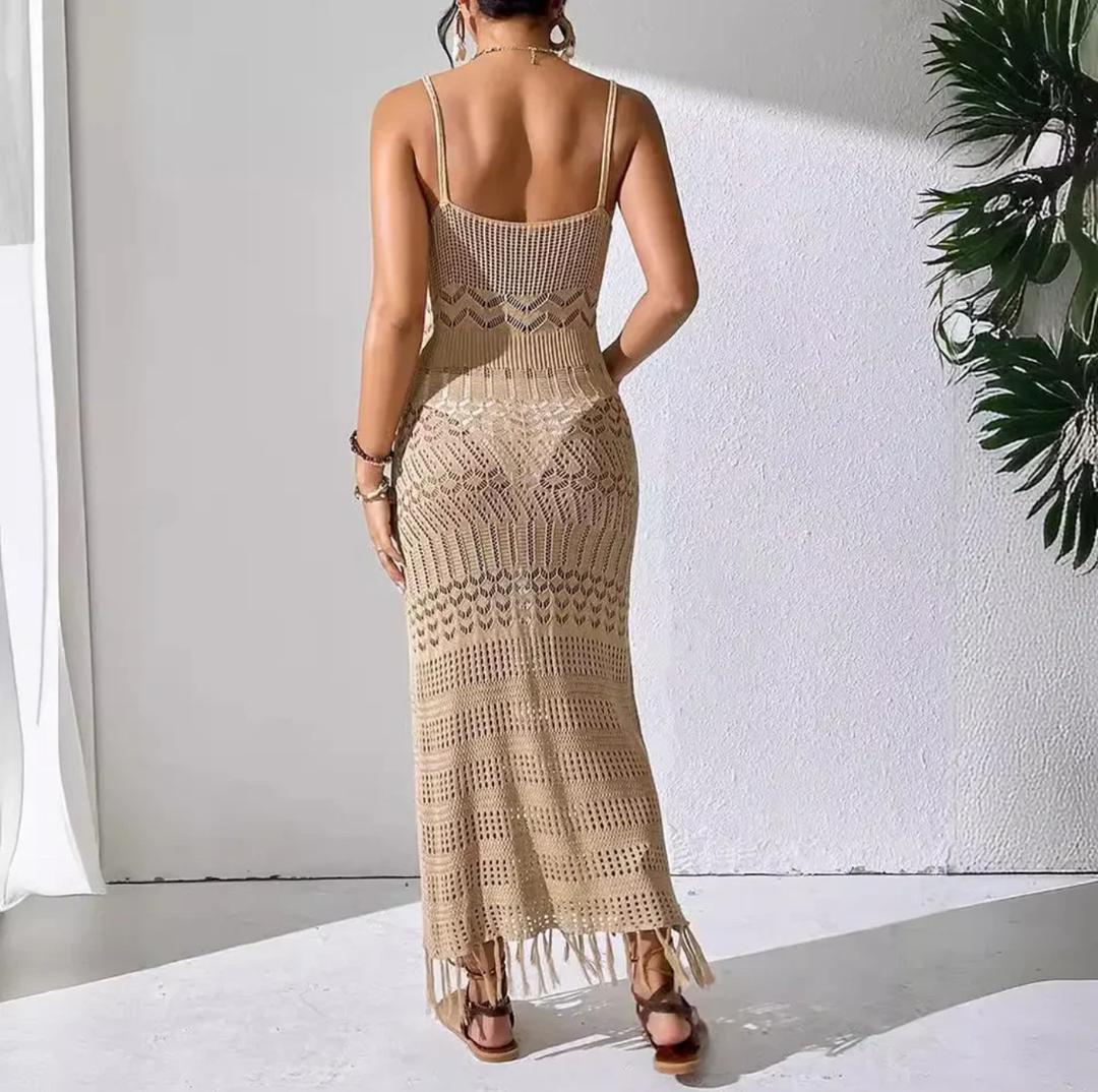 Emira Soft Knit Crochet Dress Resortwear - Image 3