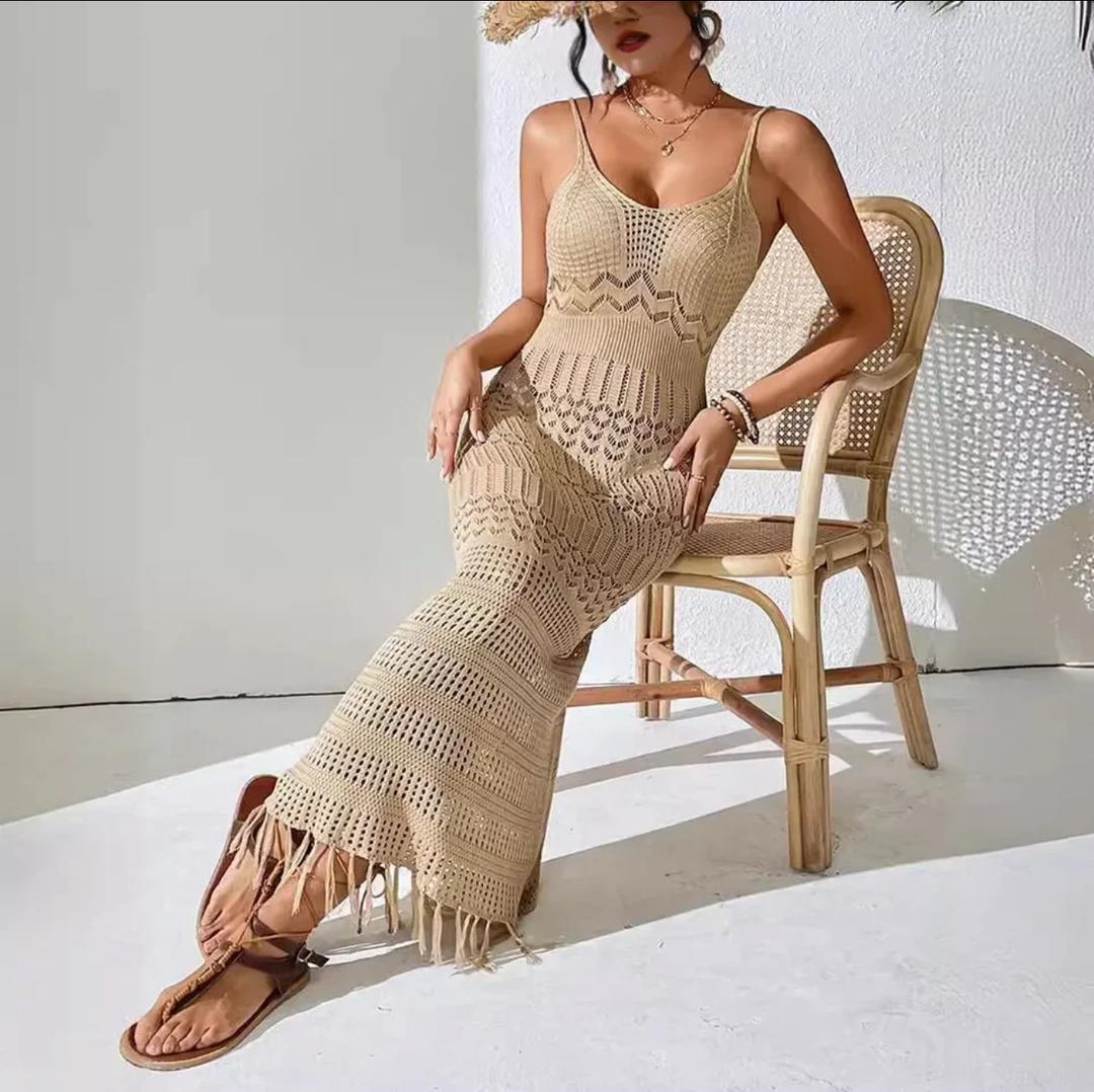 Emira Soft Knit Crochet Dress Resortwear - Image 4