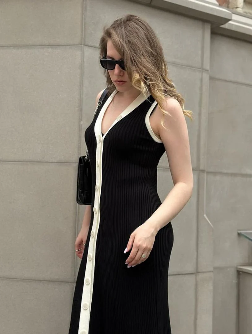 Emy Luxe Soft Knit Dress In Black - Image 6