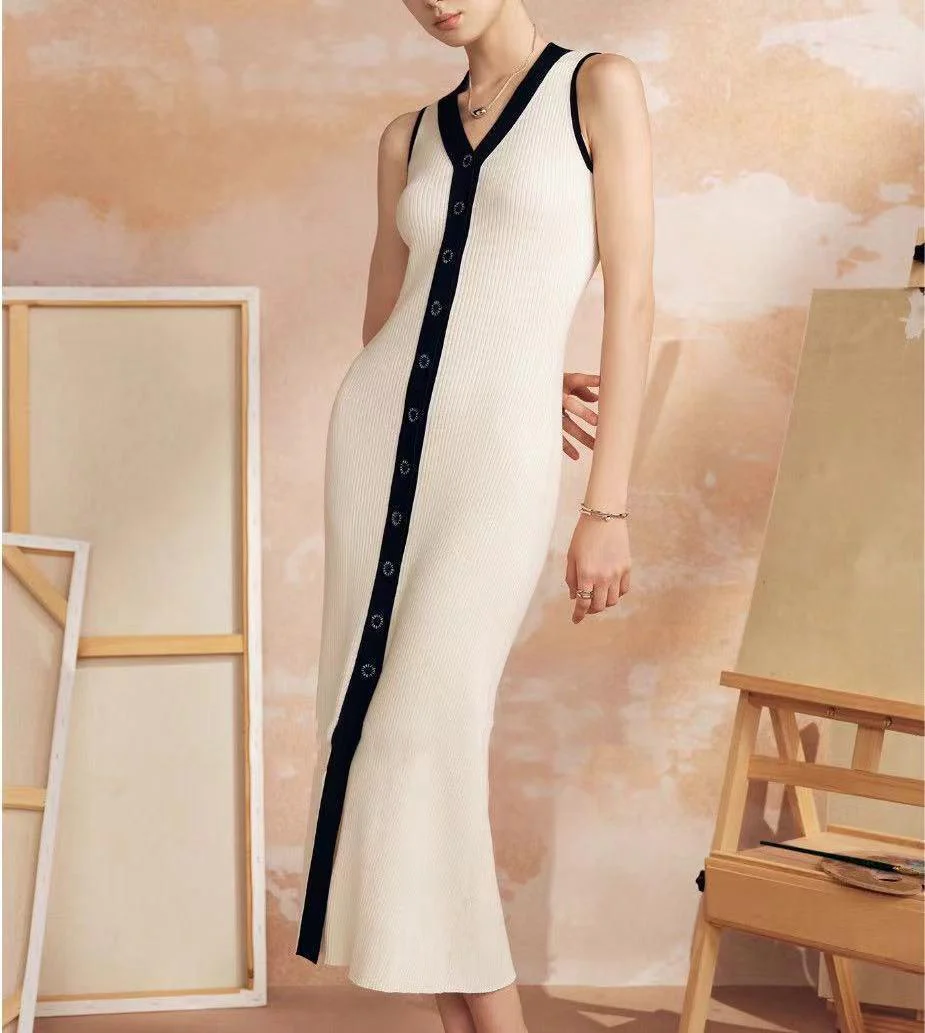 Emy Luxe Soft Knit Dress In White