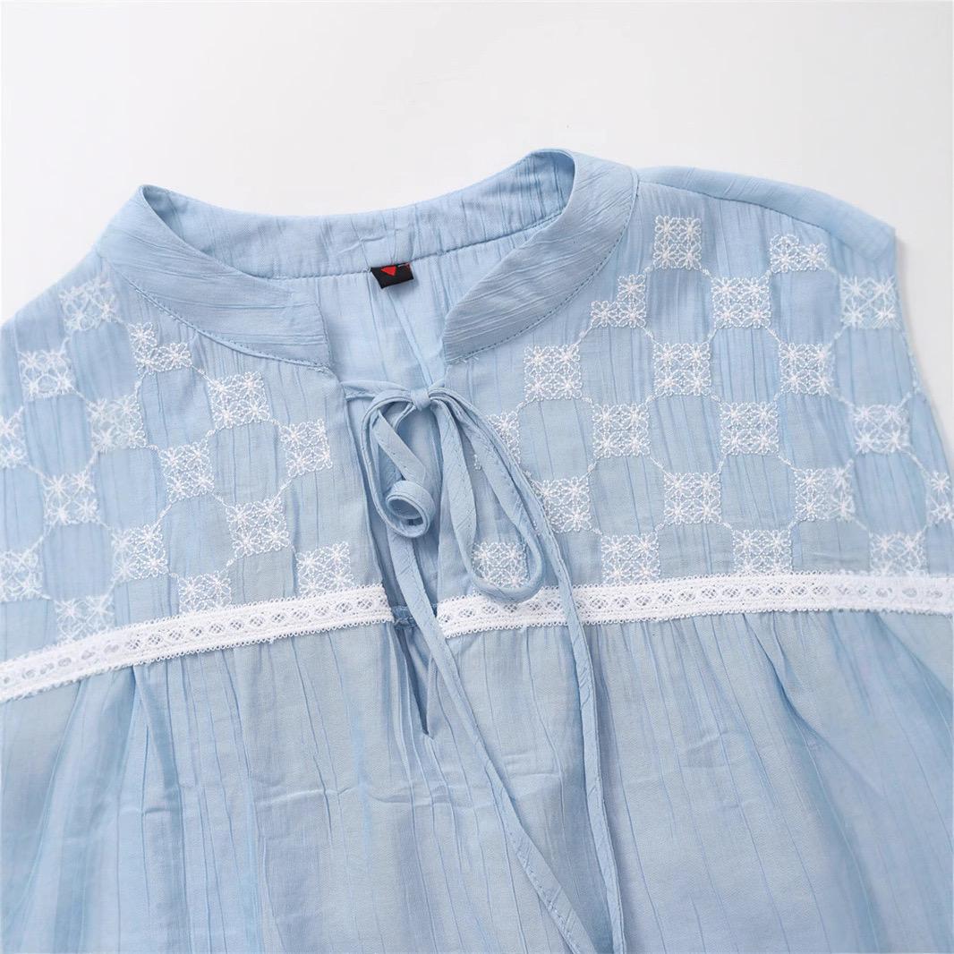 Era Statement Summer Top In Blue - Image 3