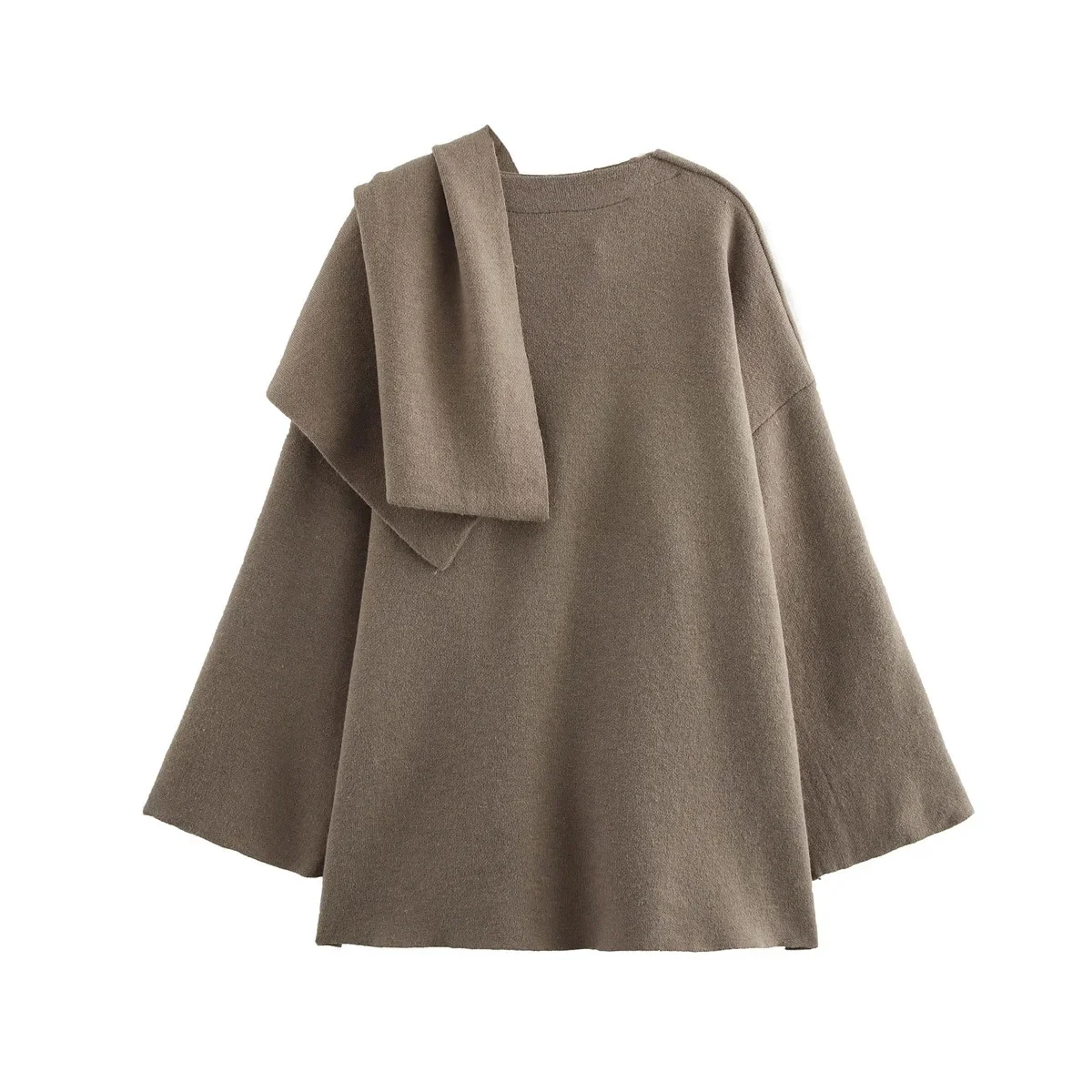 Essie Vintage Woolen Short Coat With Scarf In Beige - Image 3