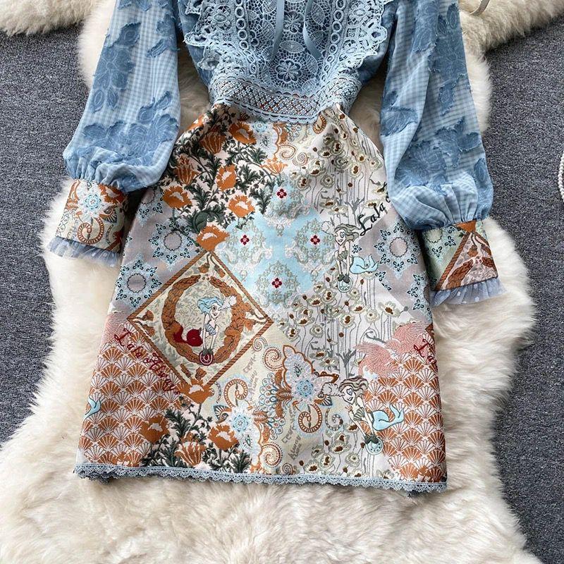 Evangeline Vintage Dress In Blue - Image 2