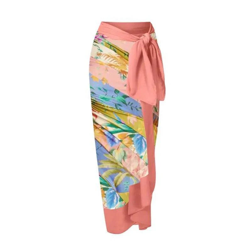 Ezra swimsuit with Sarong skirt In Pink - Image 3