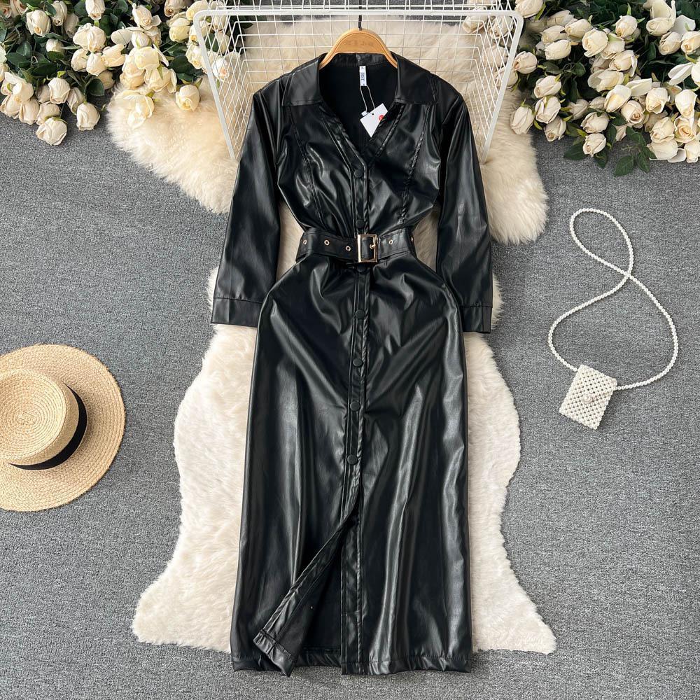 Fabian Leather Dress - Image 3