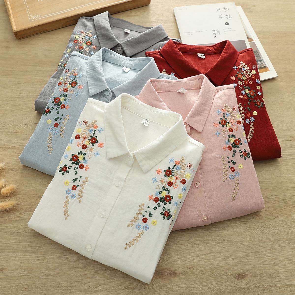 Faina Statement Cotton Shirt In Pink - Image 2
