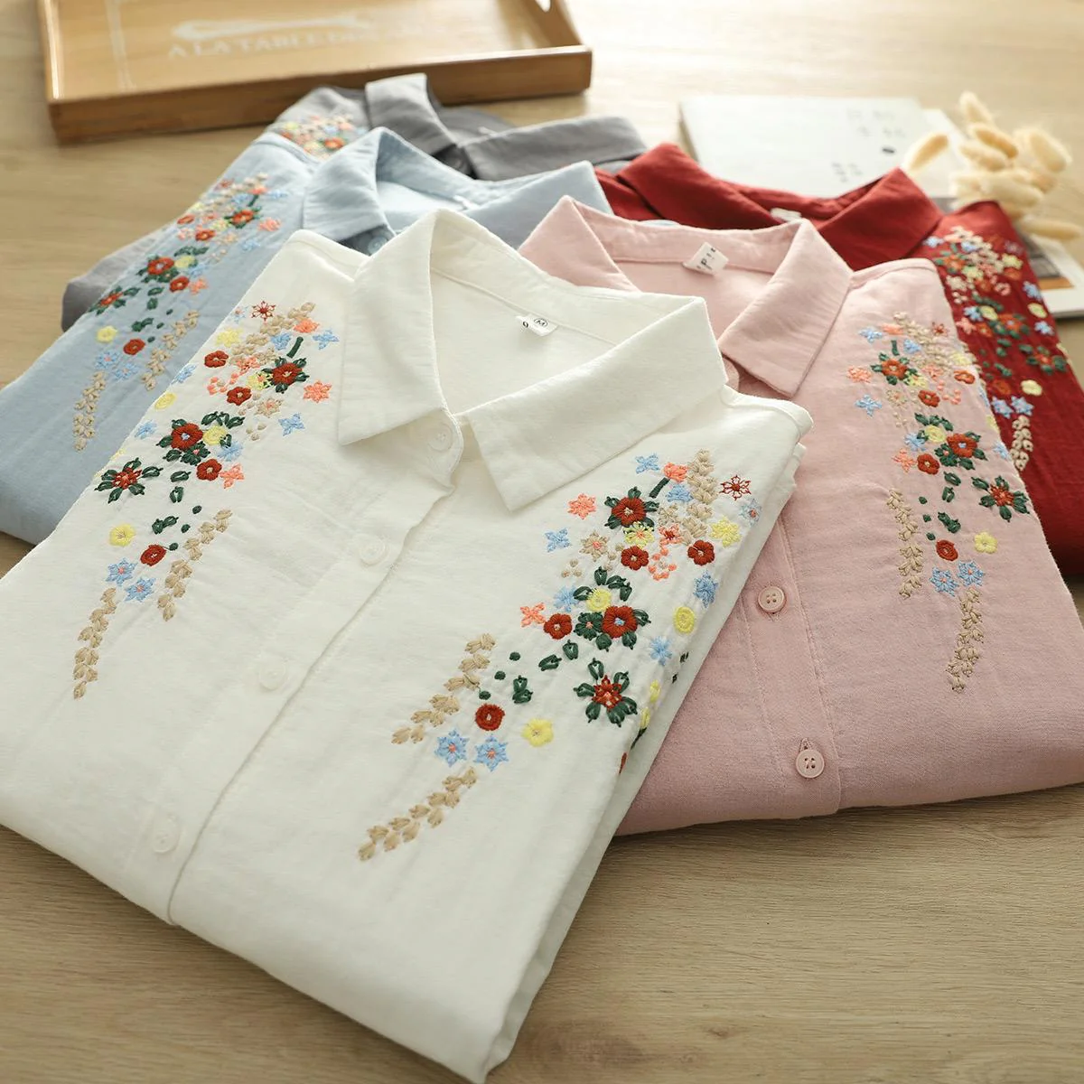 Faina Statement Cotton Shirt In Pink - Image 3