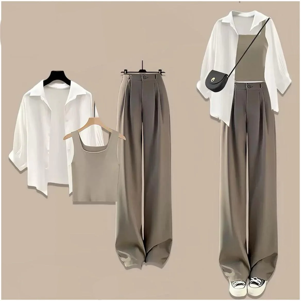 Faze Summer Coord Set of 3 In Brown