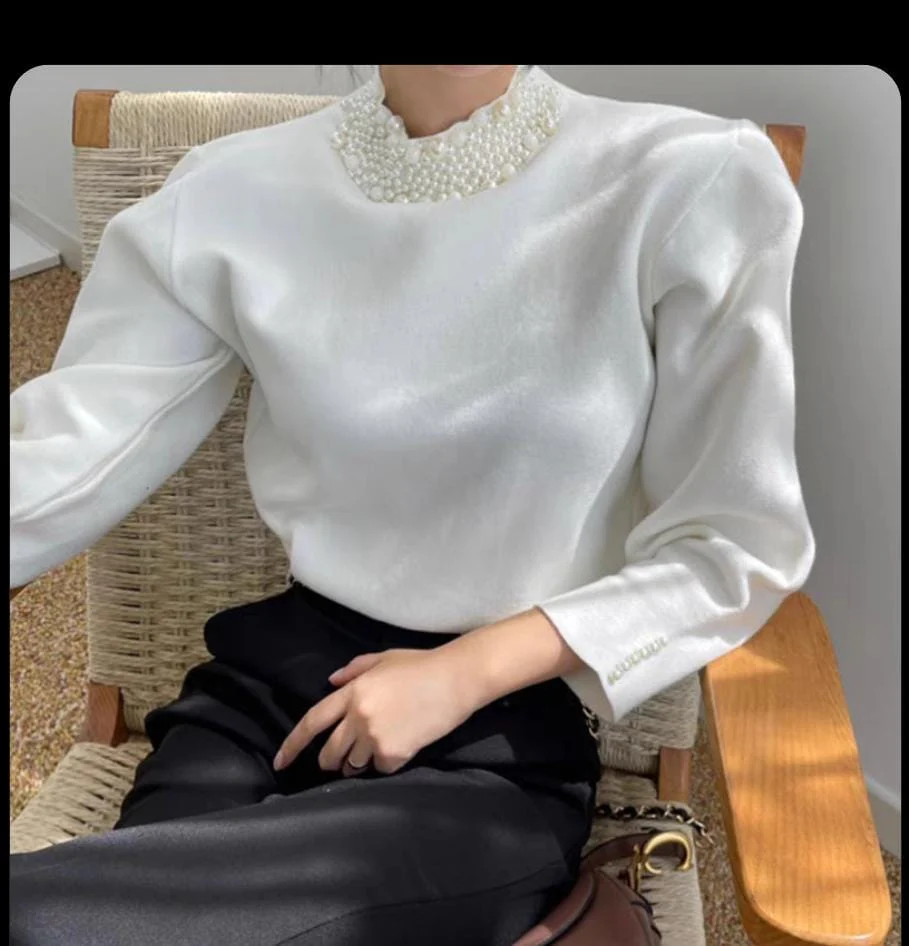 Femella Pearl Detail Luxe Sweater - Image 11