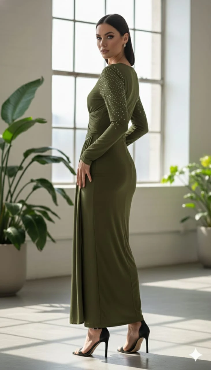 Fiore Embellished Slit Maxi Dress - Image 4