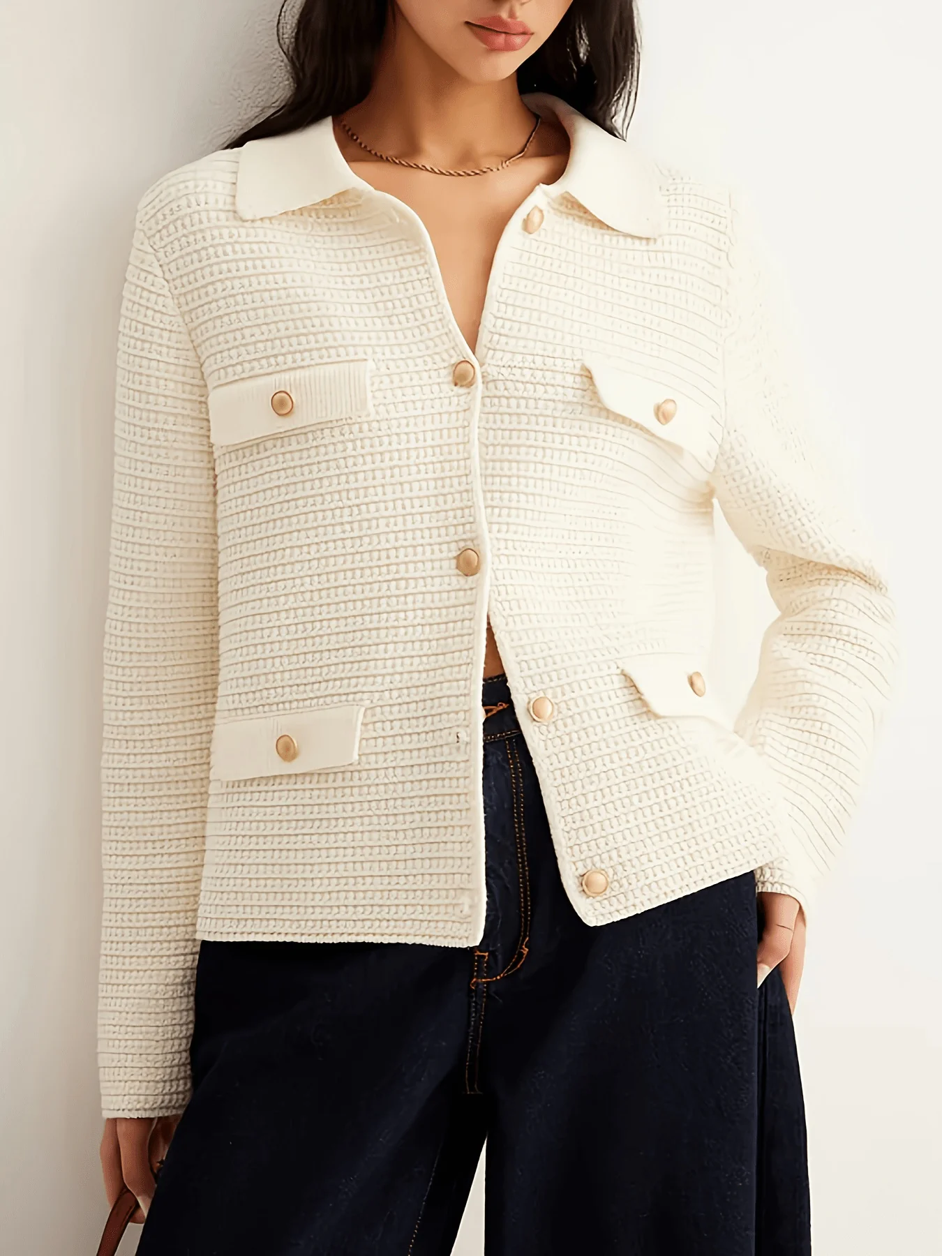 Gianna Soft Knit Cardigan In Off White - Image 5