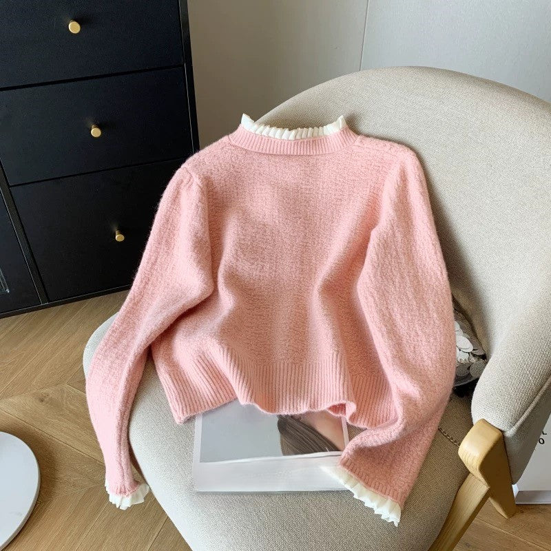 Gia Cute Heart Cardigans in Pink - Image 2