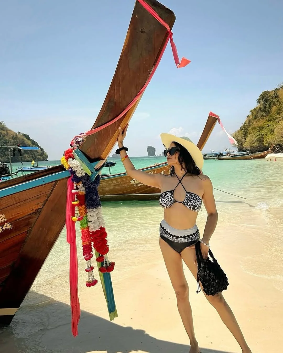 Giza Swimsuit with Sarong Skirt In Black - Image 6