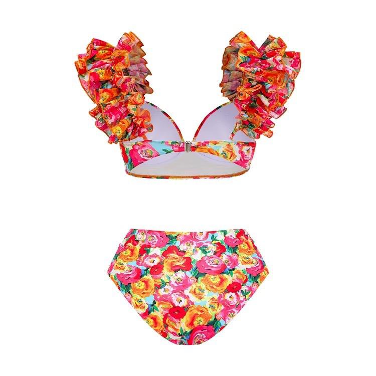 Glove Bikini With Ruffled Skirt In Multi - Image 5