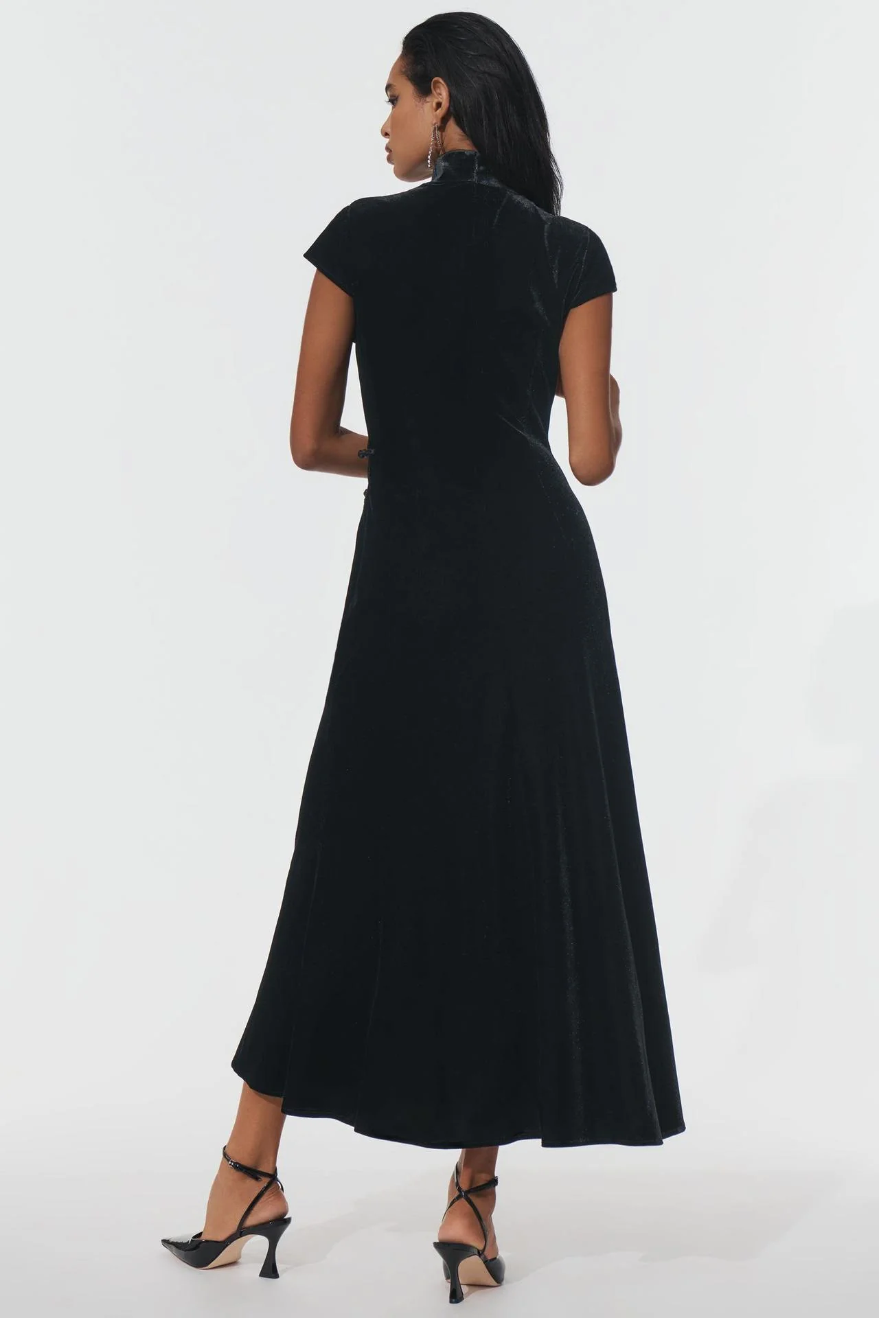 Grape Velvet Midi Dress - Image 4