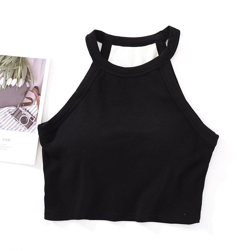 Hani Tank Tops With Inbuilt Bra In Black - Image 3