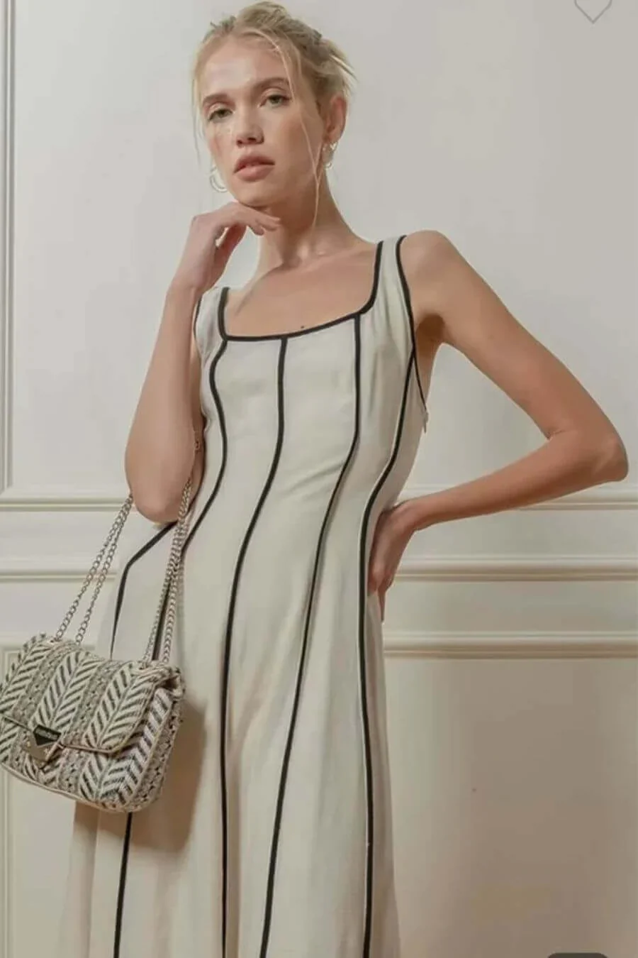 Harret Breezy Summer Dress in Beige - Image 3