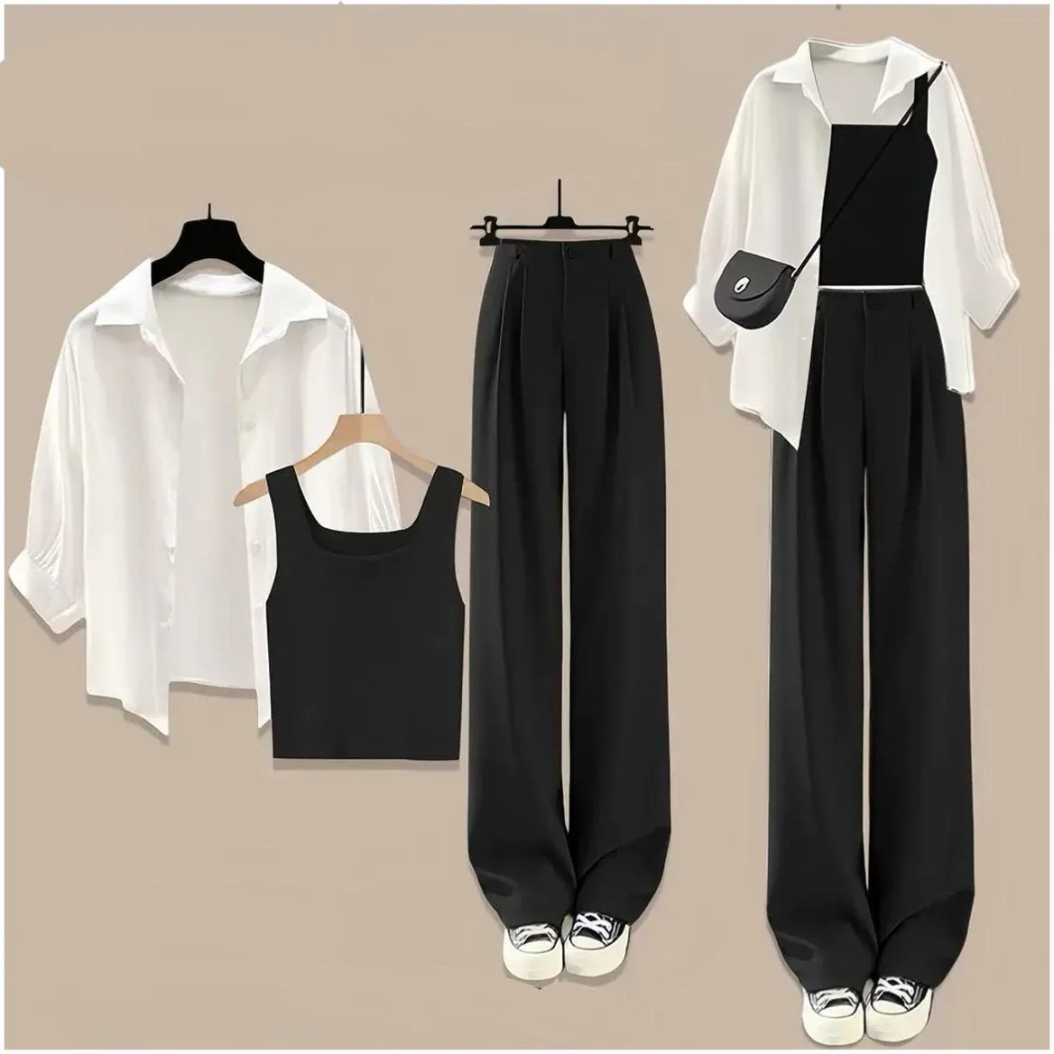 Harriet Summer Coord Set of 3 In Black