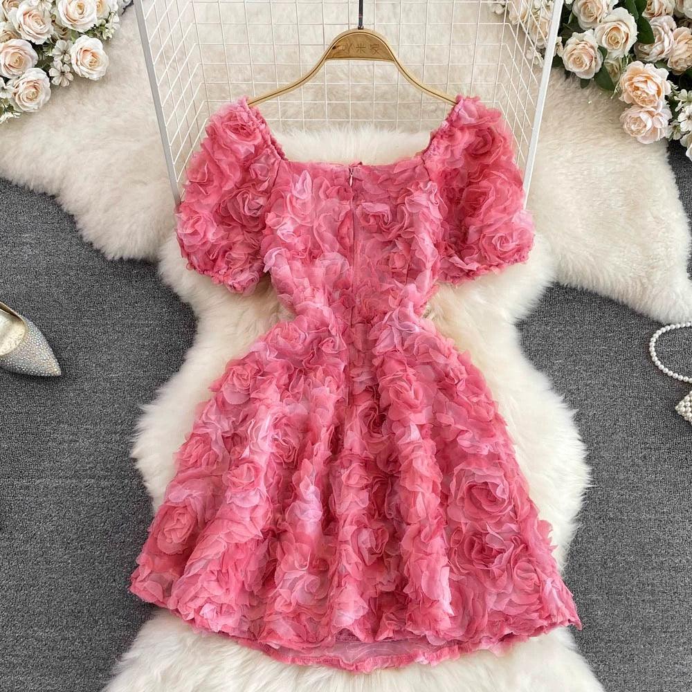 Harrold 3D Floral Dress In Pink - Image 4
