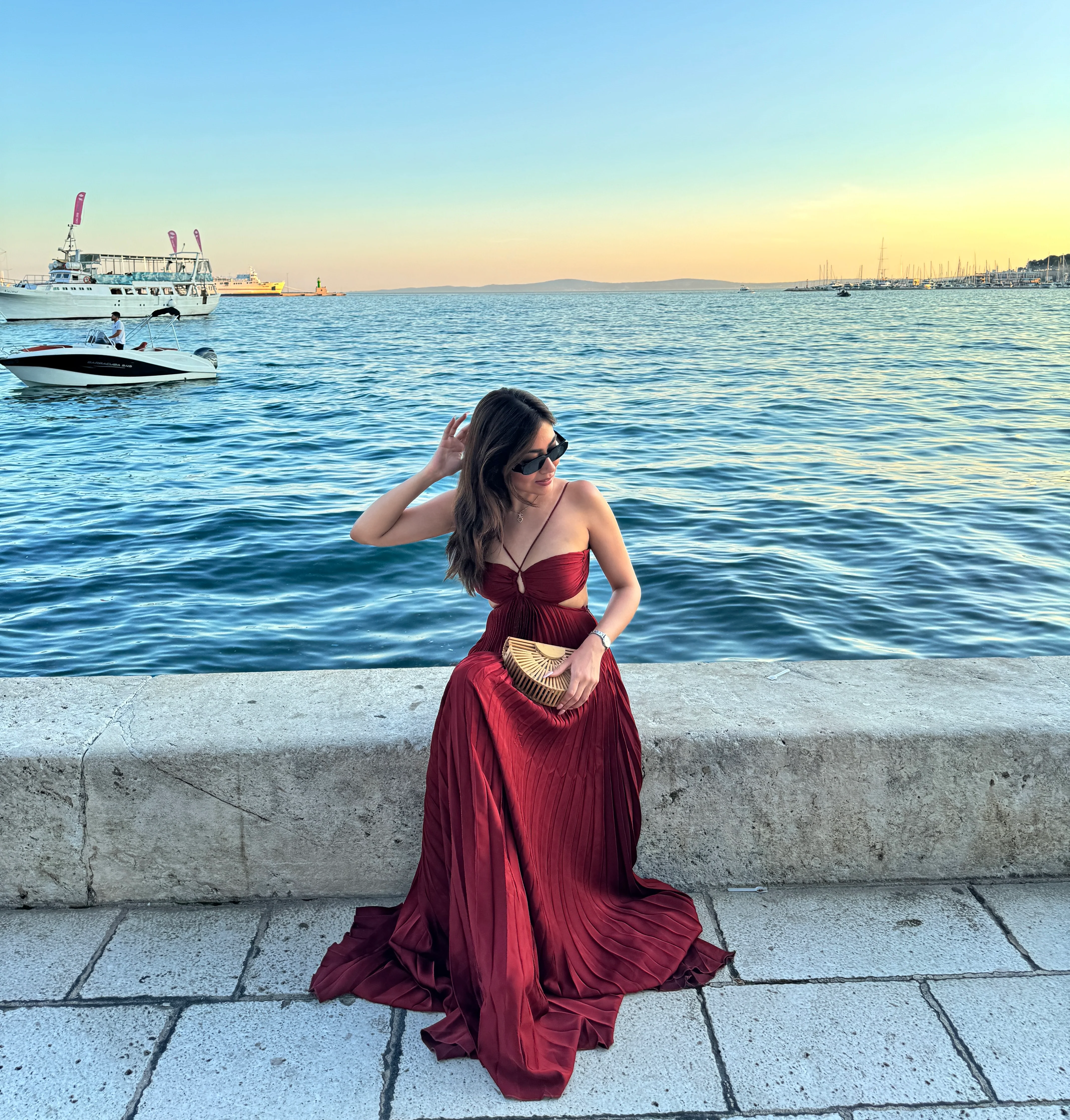Hay Luxe Pleated Flowy Maxi Dress - Image 8