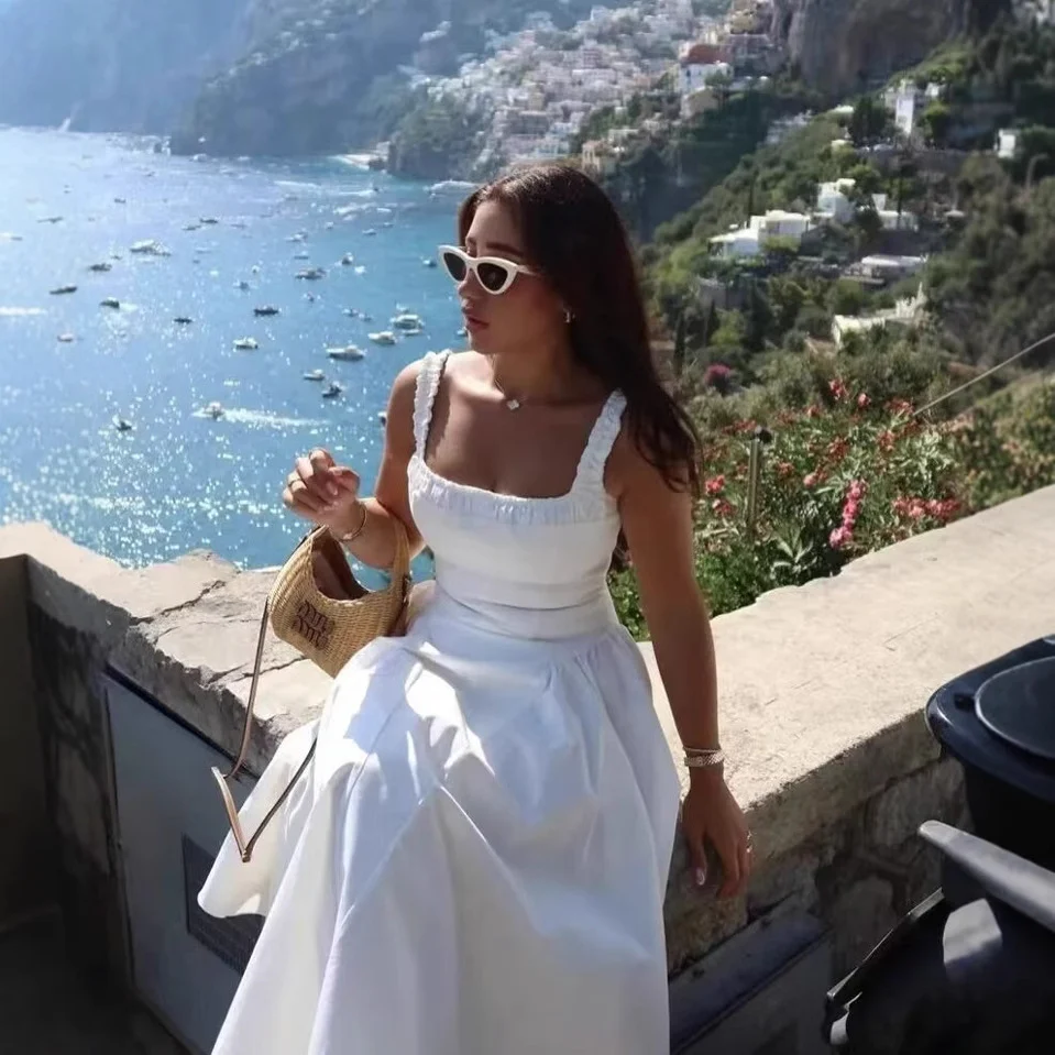 Hela Summer Dropwaist Holiday Dress In White