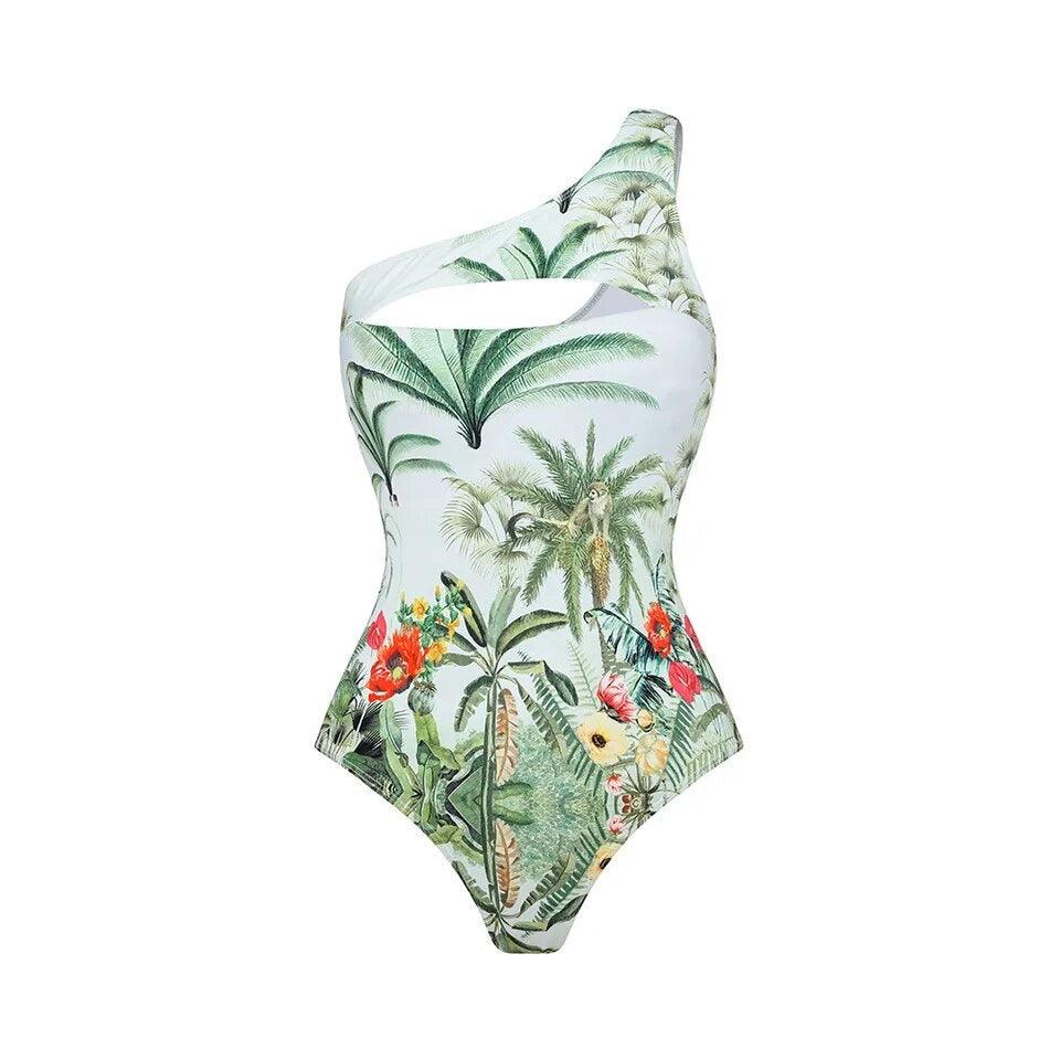 Helma swimsuit with Sarong Skirt In White - Image 4