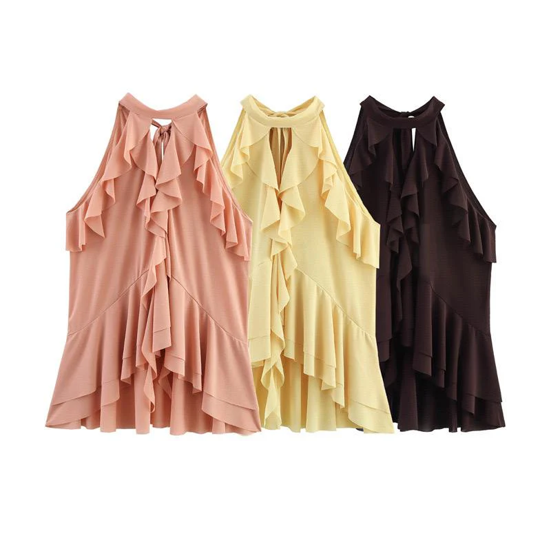 Hena Ruffled Summer Top In Yellow - Image 4