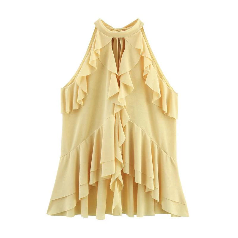Hena Ruffled Summer Top In Yellow - Image 5