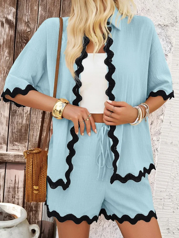 Hiya Summer 2 Pc Coord Set In Light Blue - Image 2