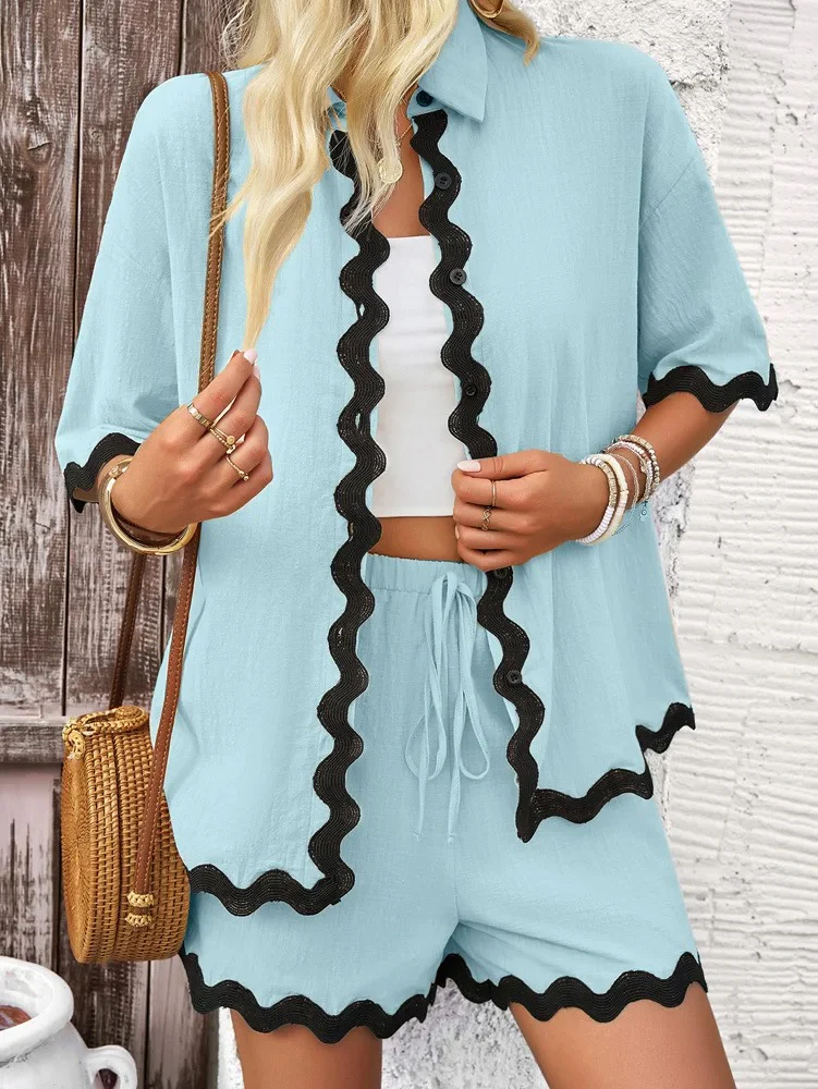 Hiya Summer 2 Pc Coord Set In Light Blue - Image 4