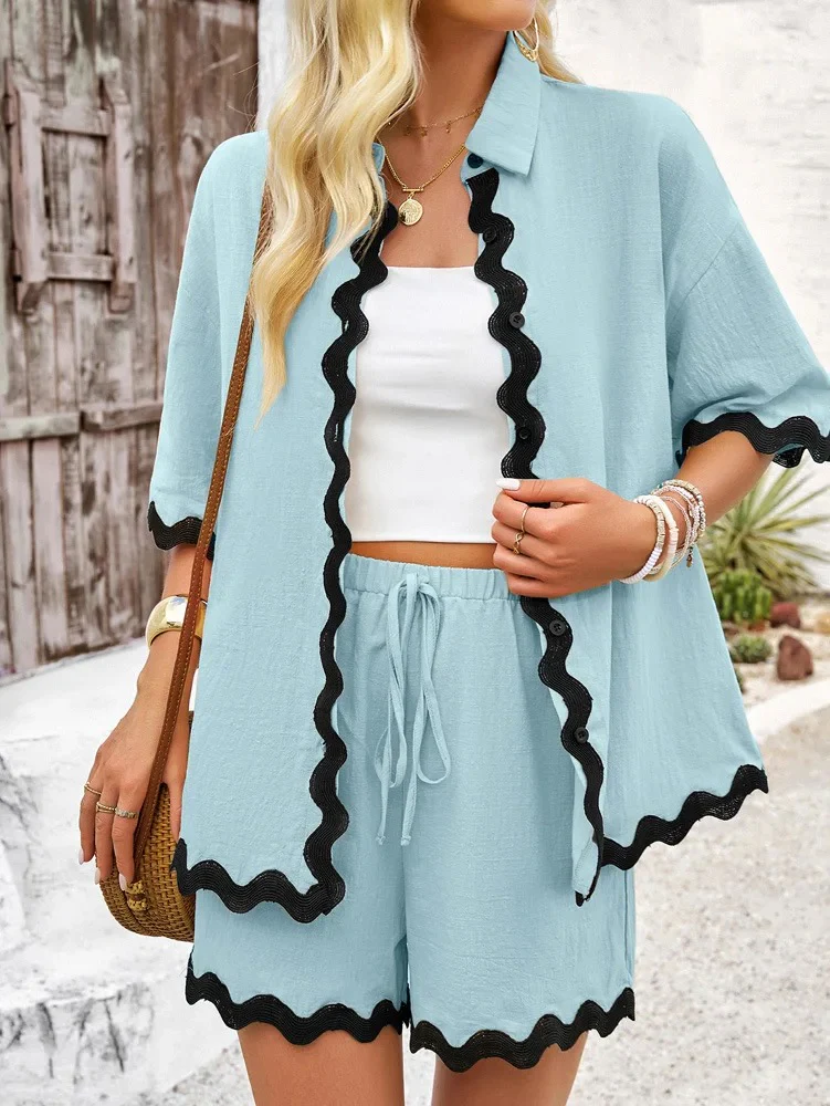 Hiya Summer 2 Pc Coord Set In Light Blue - Image 5