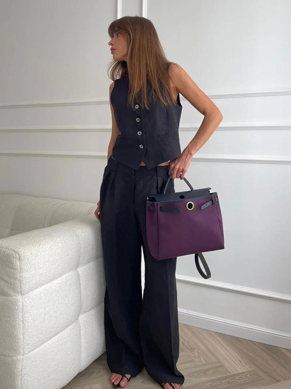 Hodor Statement Linen Vest Suit with Pants - Image 8
