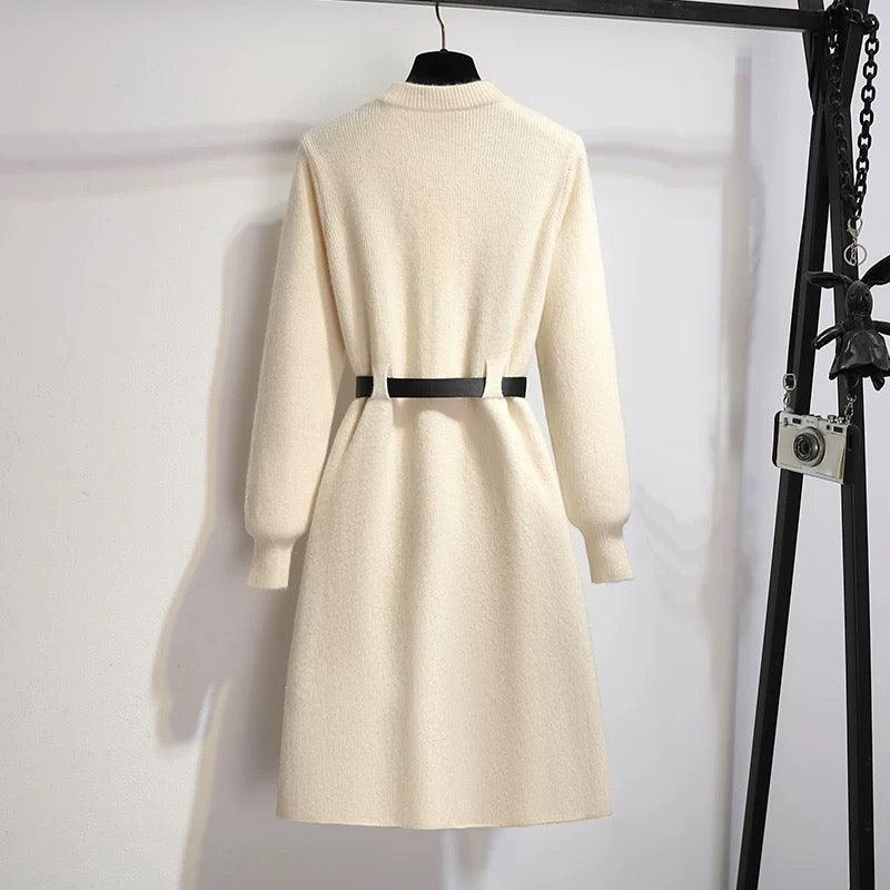 Hyacinth Knitted Dress With Belt - Image 4