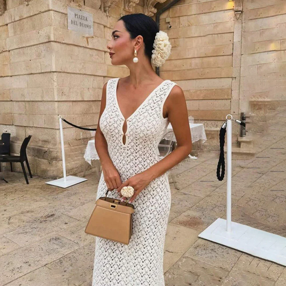 Ilaria Crochet Holiday Maxi Dress