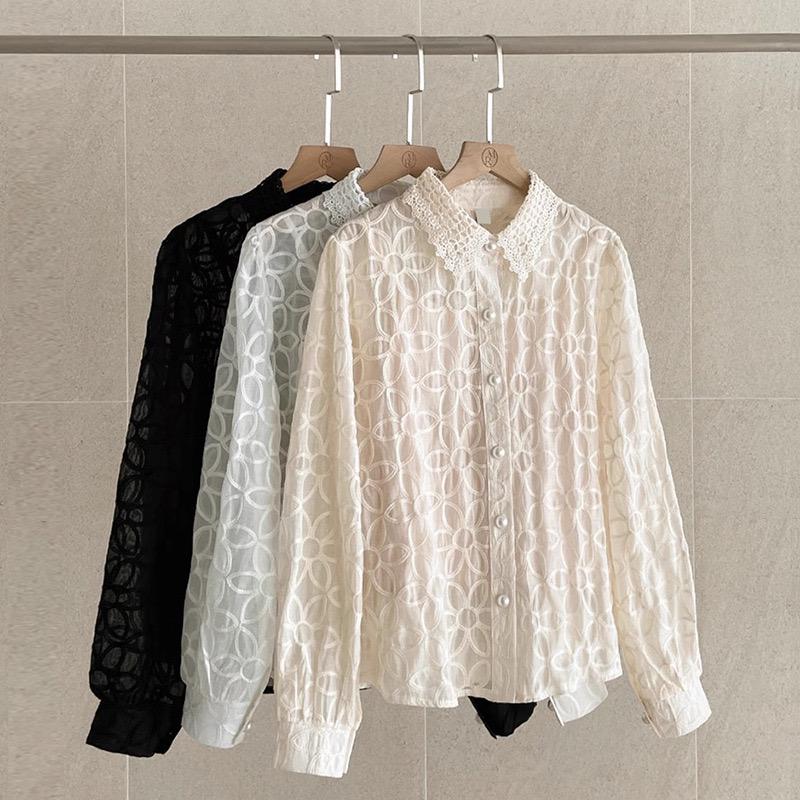 Irina Embroidered Formal Shirt In Off-White - Image 5