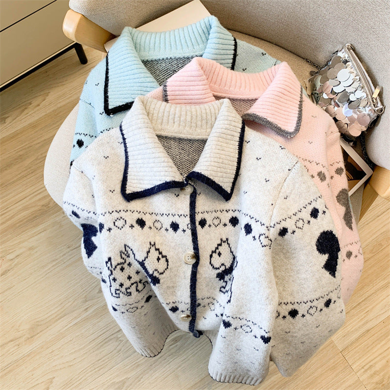 Isotta Woolen Cardigan In Grey - Image 2
