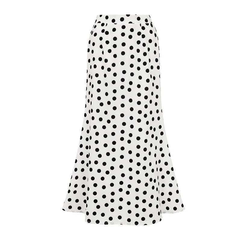 Janet Polka Swimsuit With Skirt In White - Image 2