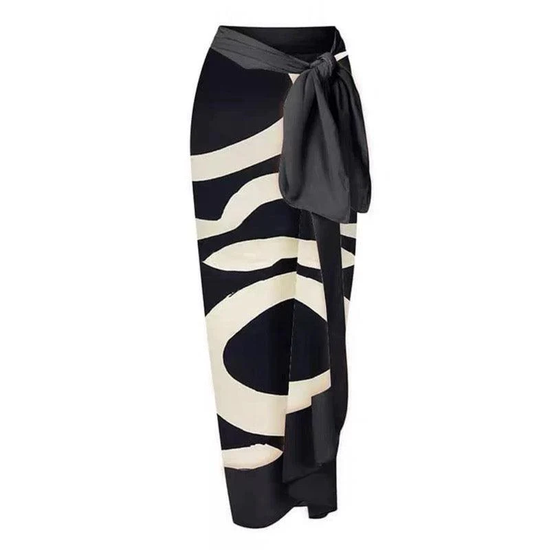 Jerry Swimsuit with Sarong In Black - Image 8