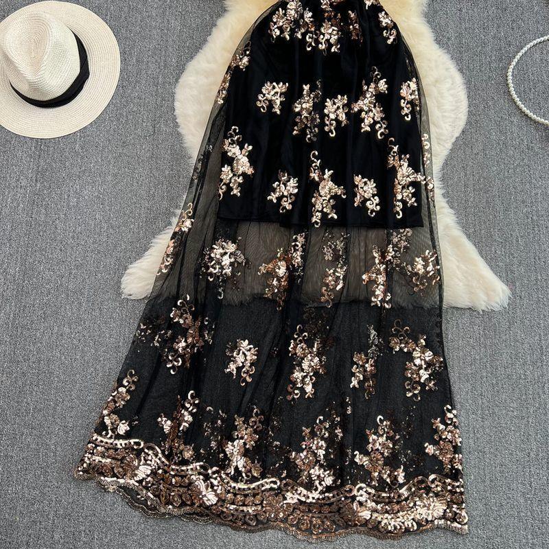 Joshua Sequined Maxi Dress In Black - Image 4