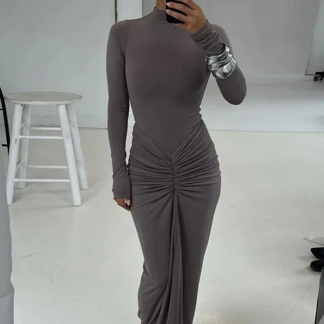 Junifar Statement Bodycon Maxi Dress In Grey - Image 3