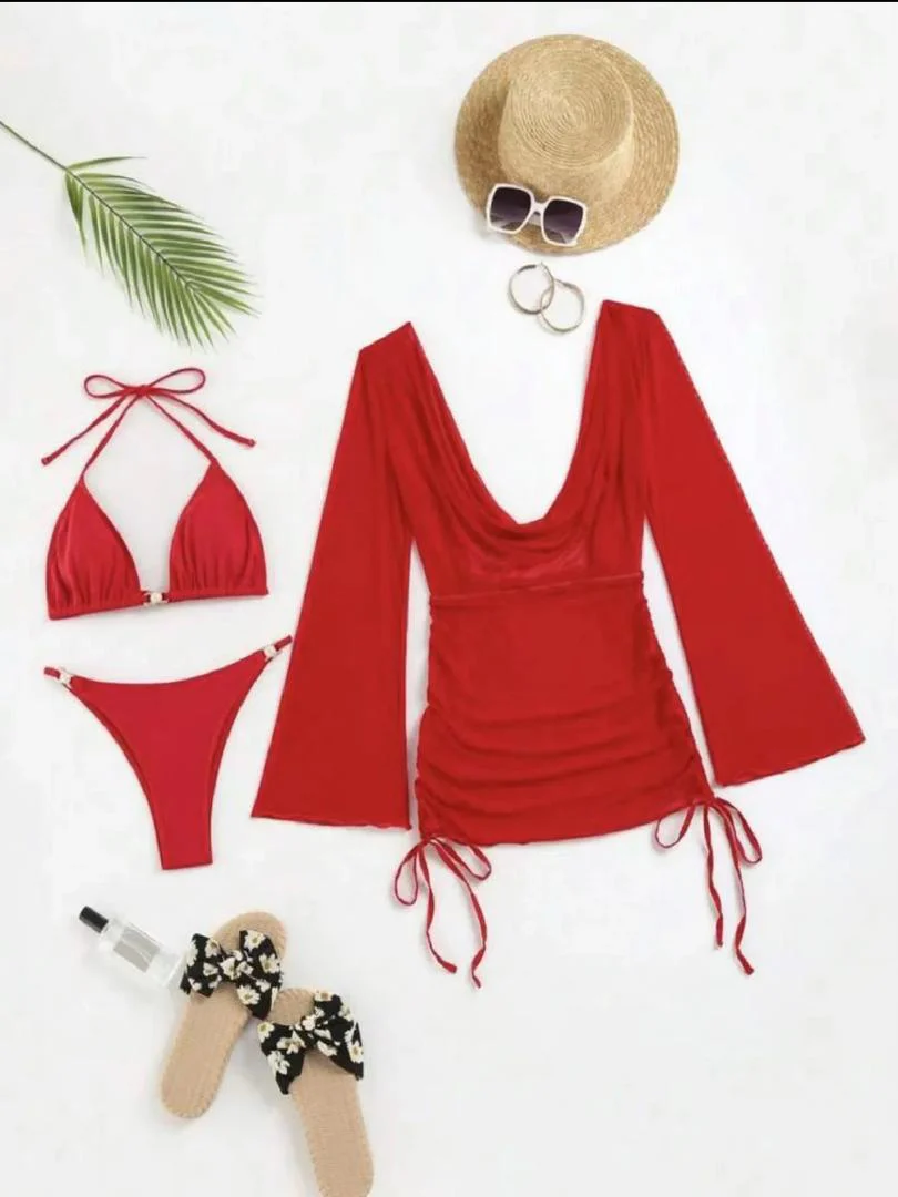 Junir 3 Piece Swimsuit with Coverup - Image 5