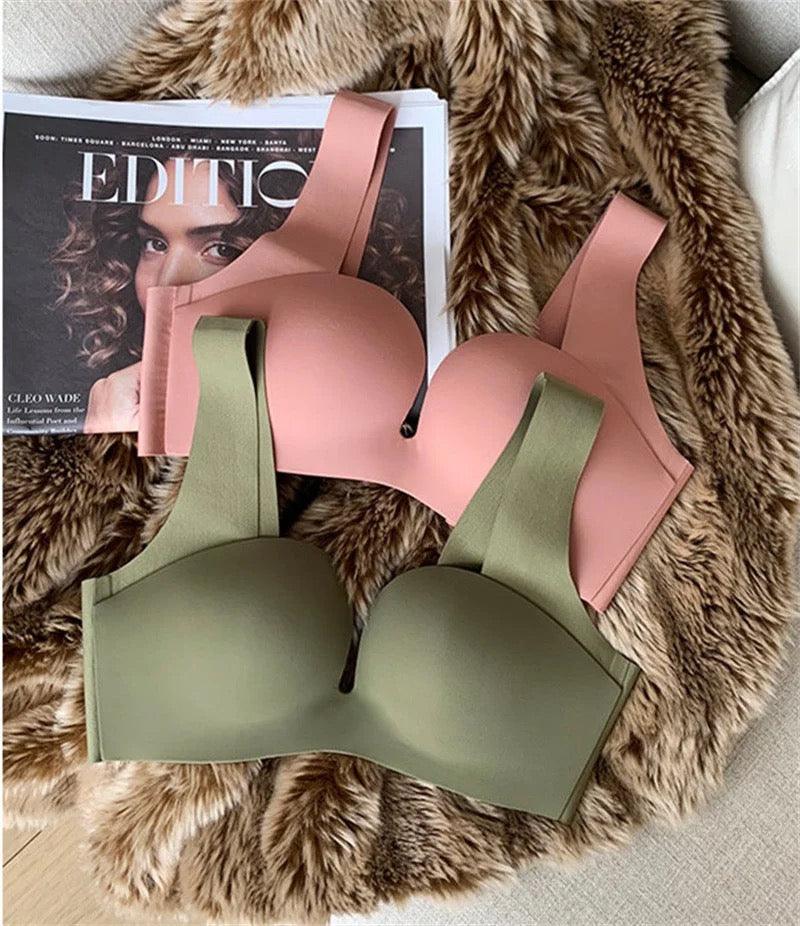Kanette Seamless Pushup Bralettes In Peach - Image 3