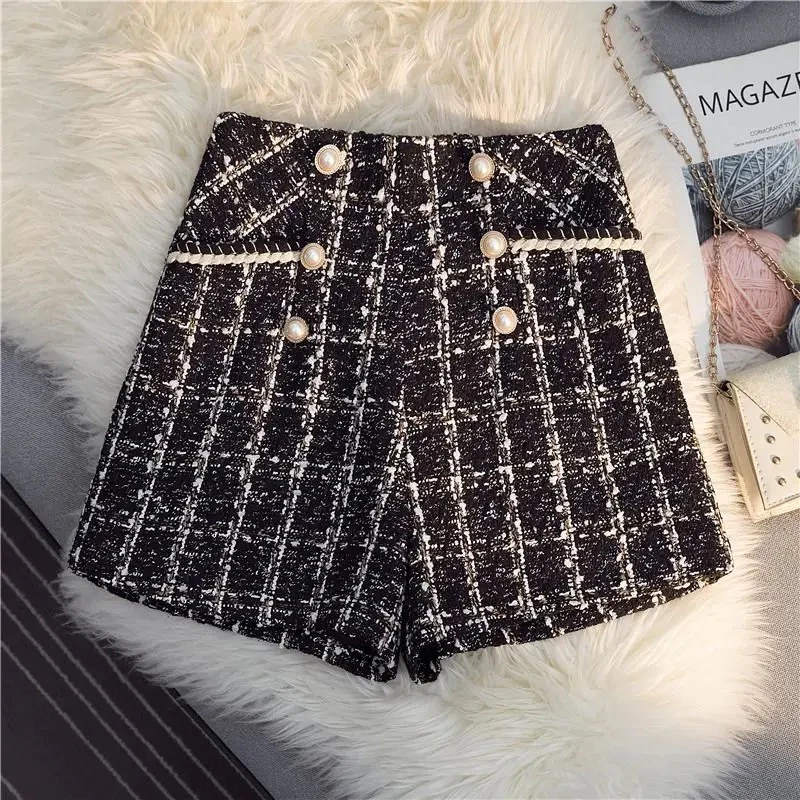 Kaya Premium Tweed Shorts with Buttons - Image 2
