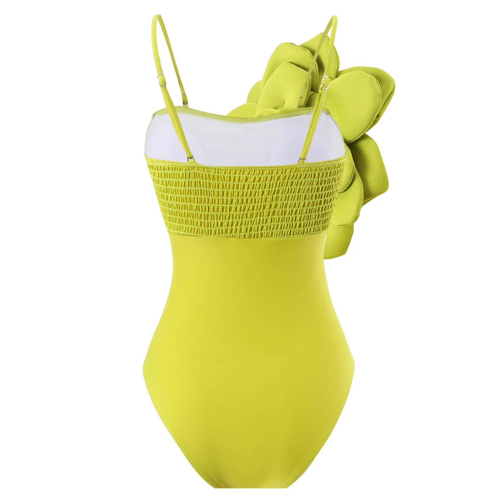 Kelly Rosette Swimsuit With Skirt In Neon - Image 3