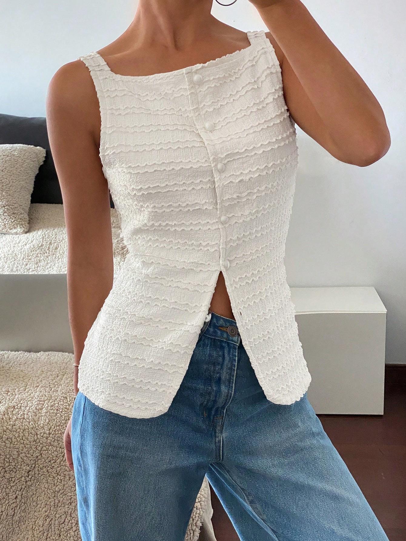 Ketta Statement Summer Top In White - Image 2