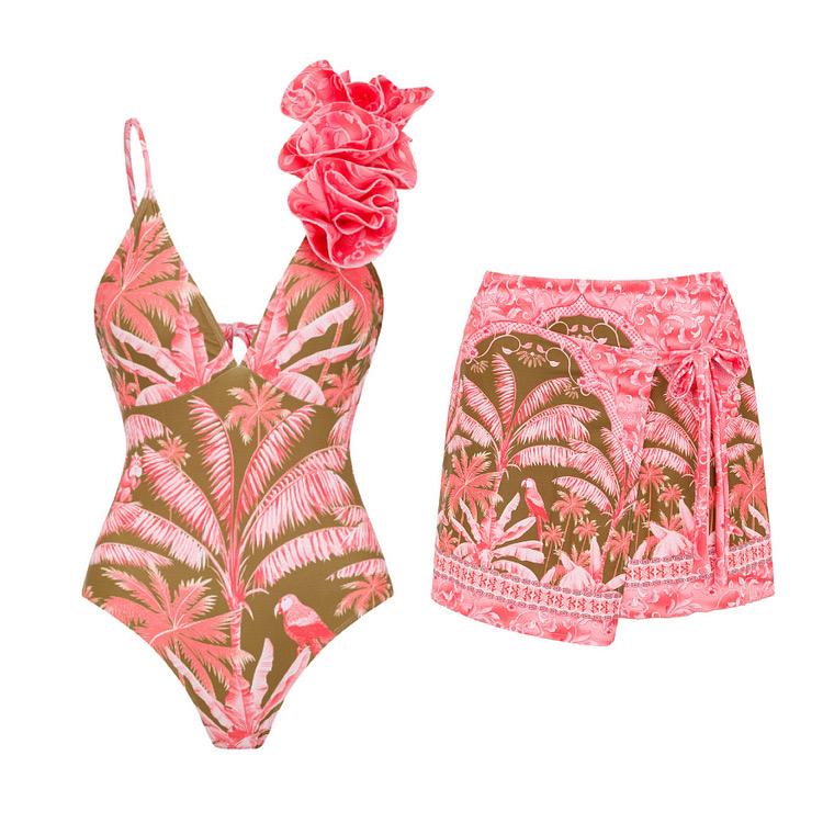 Kiana Swimsuit With Skirt In Pink